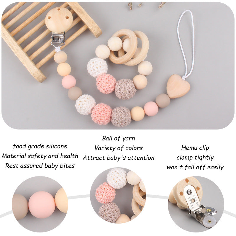 Wholesale DIY Yarn Ball Baby Teether Pacifier Chain